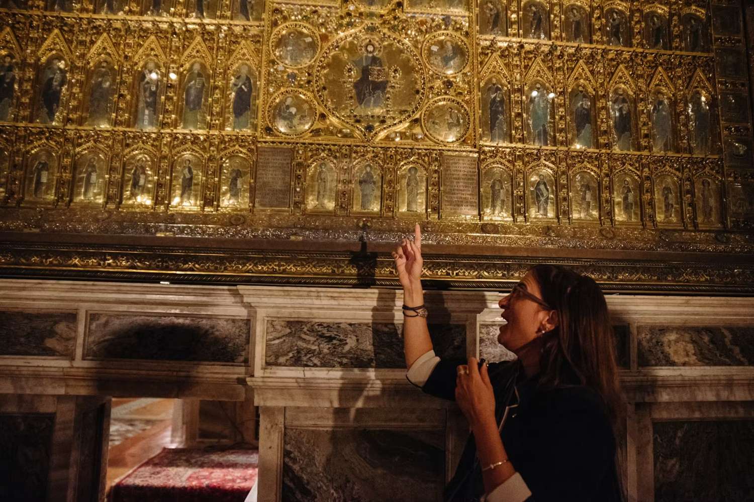 Crypt of St Mark's Basilica visited on the after-hours night tour